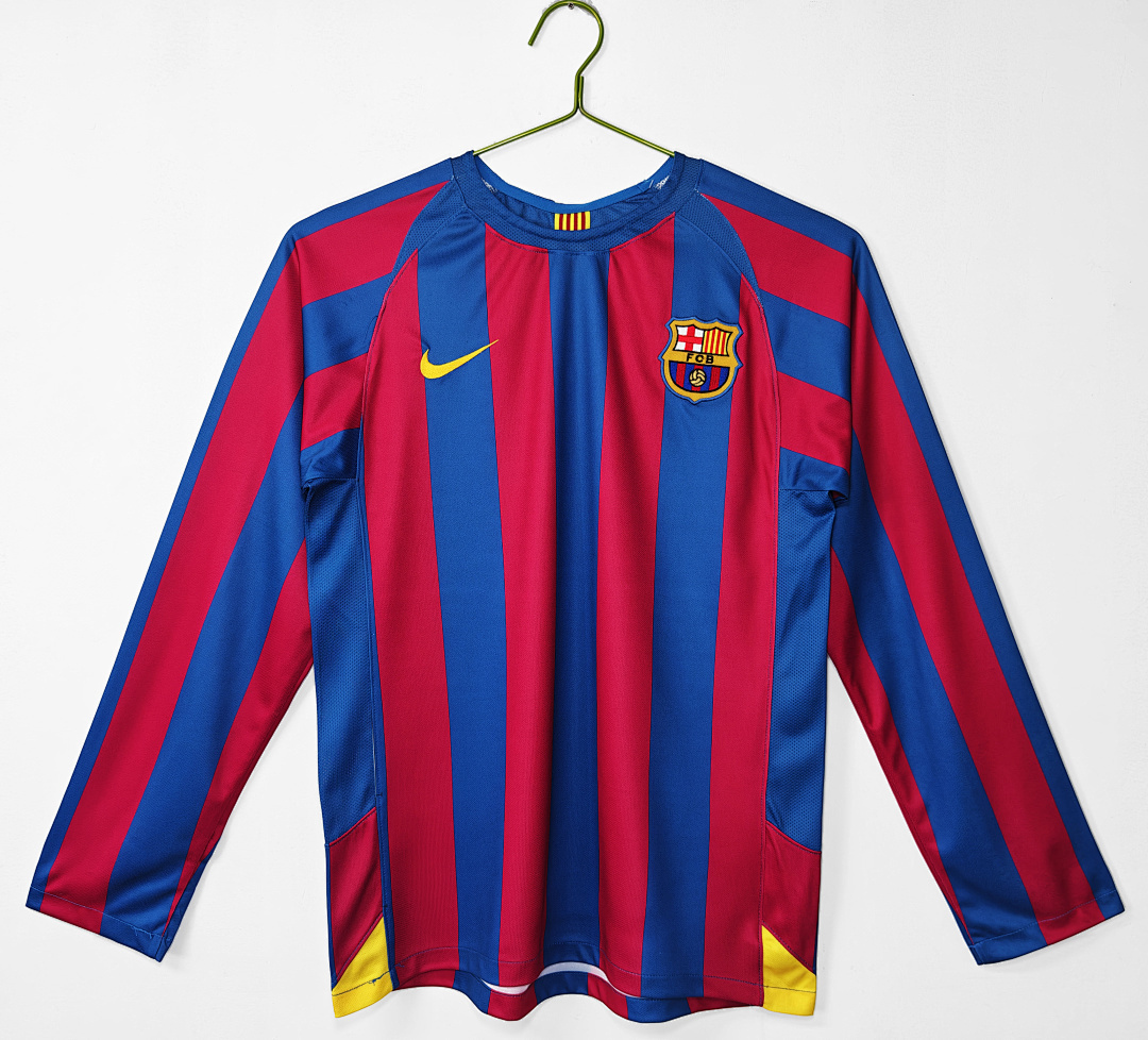 Retro 2005-06 FC Barcelona home Retro Long sleeve Football jersey