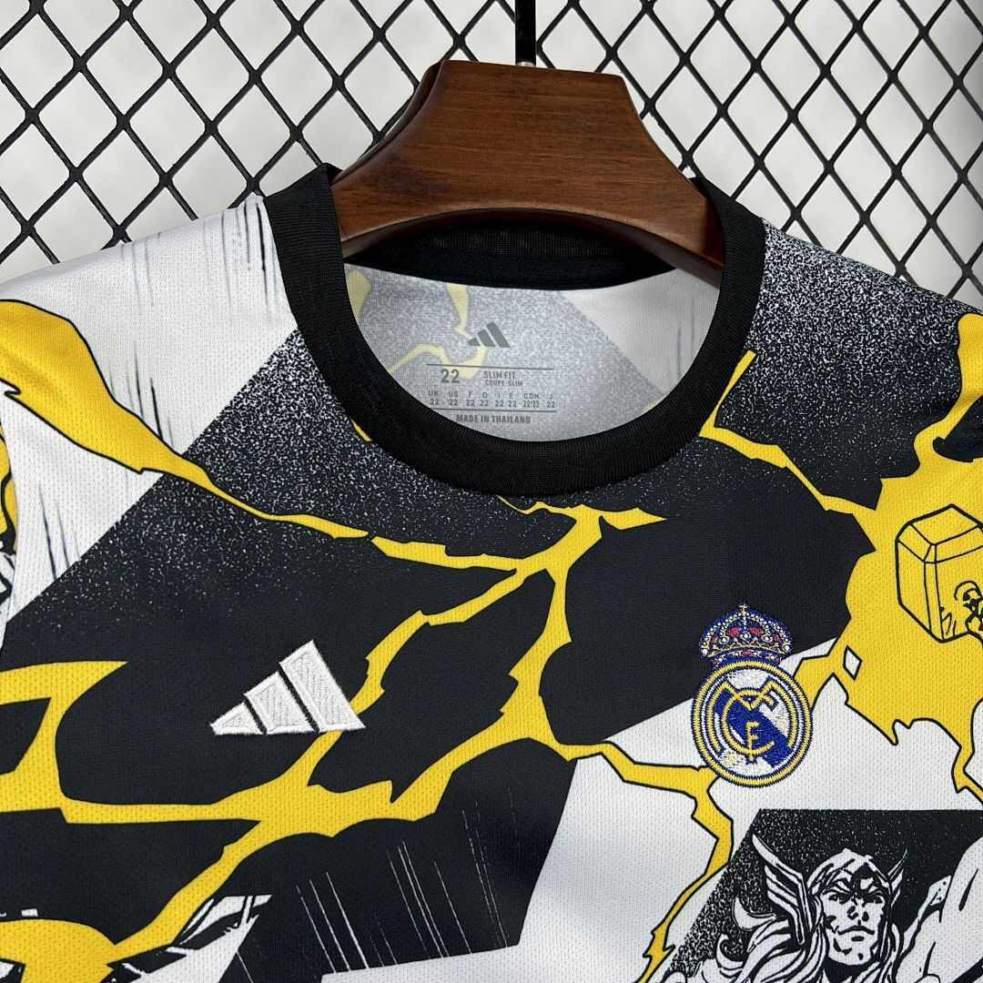 2025-26 Real Madrid Marvel collaboration edition Kids Football jersey