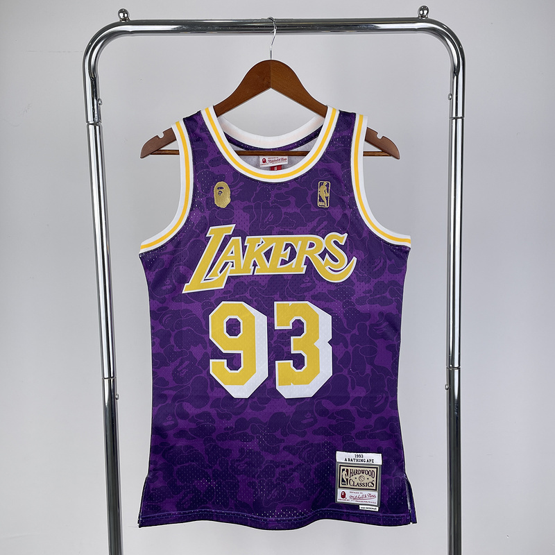 1996-97 NBA Lakers  93 BAPE Basketball Jersey