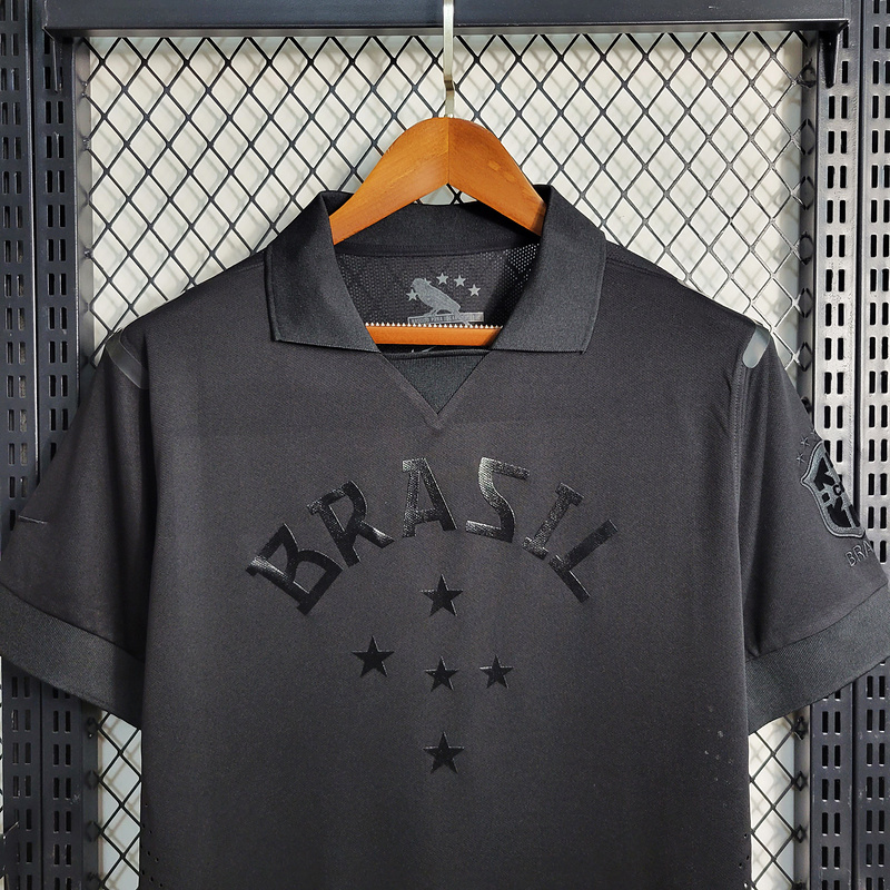Retro 2013-14 Brazil Retro Black Football jersey