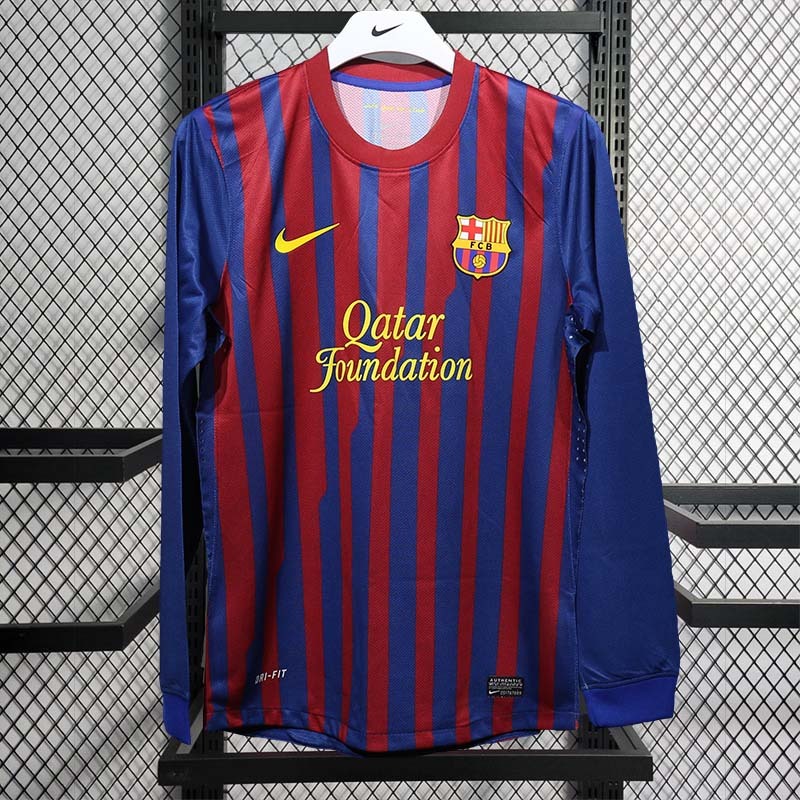 Retro Player 2011-12 Barcelona Home Retro Long sleeves MESSI PIQUE XAVI A.INISTA PUYOL Football jersey