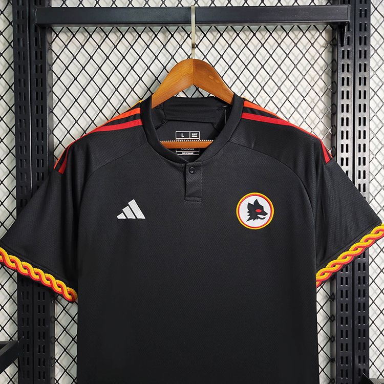 2023-24 AS Roma Black 2 Away Football jersey