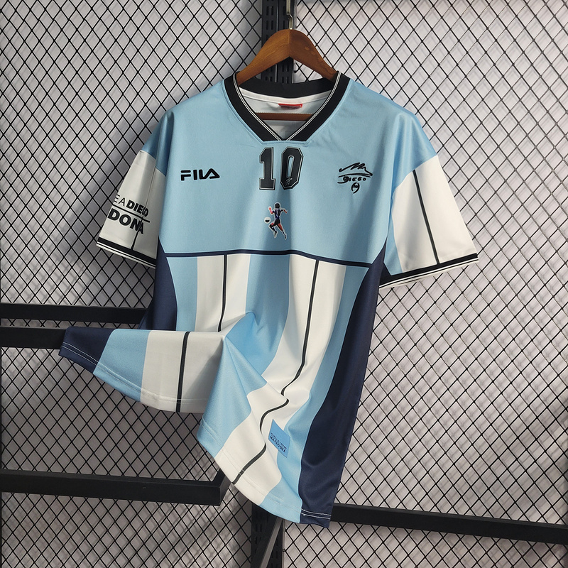 Retro 2001 Argentina retro 10 Maradona Retirement Commemorative Edition Football jersey