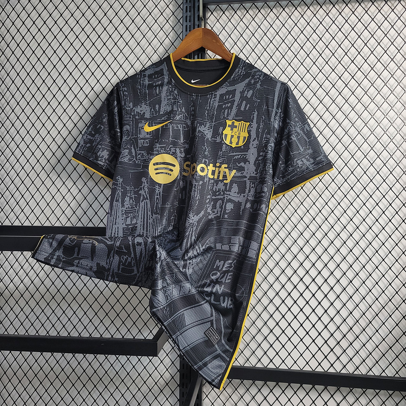 2023-24 Barcelona Black Gold Special Edition  GAVI LEWANDOWSKI F. DE JONG PEDRI FERMíN Football jersey