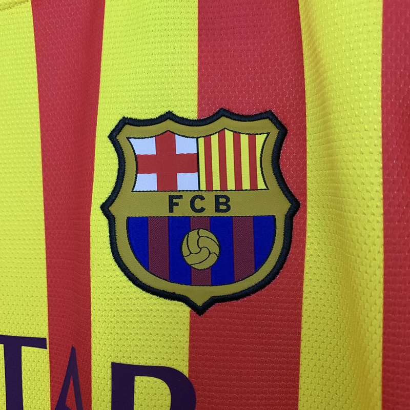 Retro 2013-14 Barcelona away Retro MESSI PIQUE XAVI A.INISTA PUYOL Football jersey