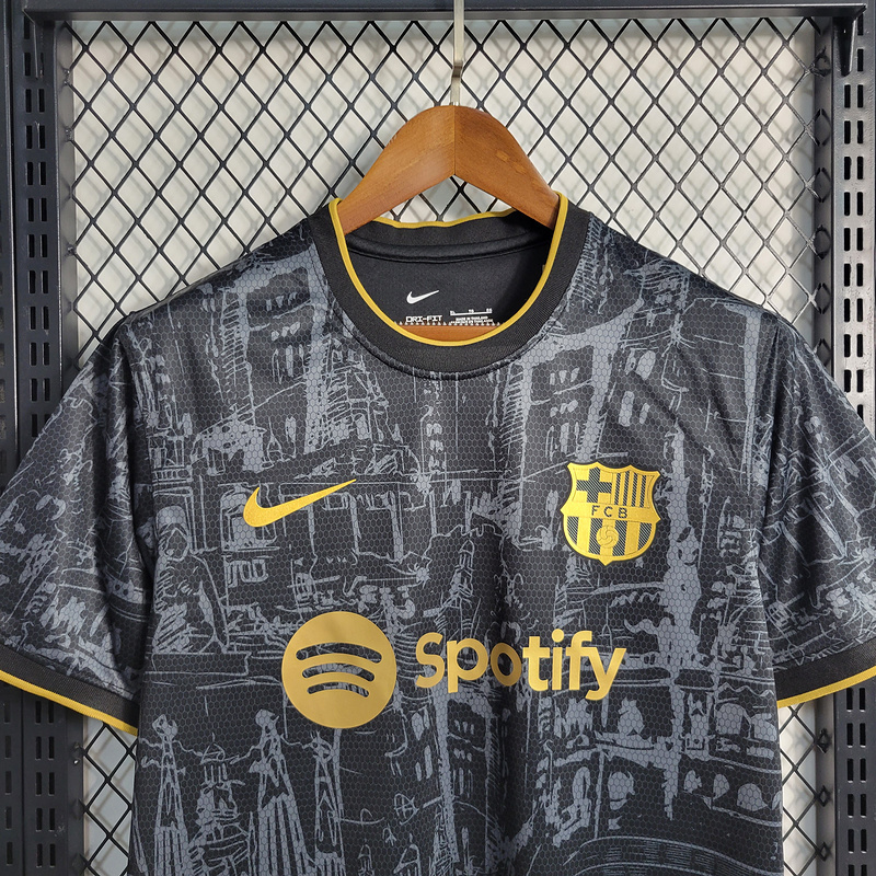 2023-24 Barcelona Black Gold Special Edition  GAVI LEWANDOWSKI F. DE JONG PEDRI FERMíN Football jersey