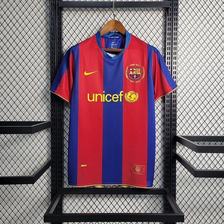 Retro 2007-08 Barcelona Home Retro MESSI RONALDINHO ETO'O XAVI A.INISTA HENRY Football jersey