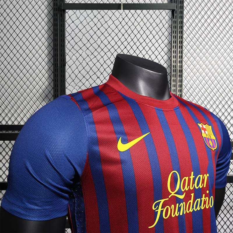 Retro Player 2011-12 Barcelona Home Retro MESSI PIQUE XAVI A.INISTA PUYOL Football jersey DAVID VILLA