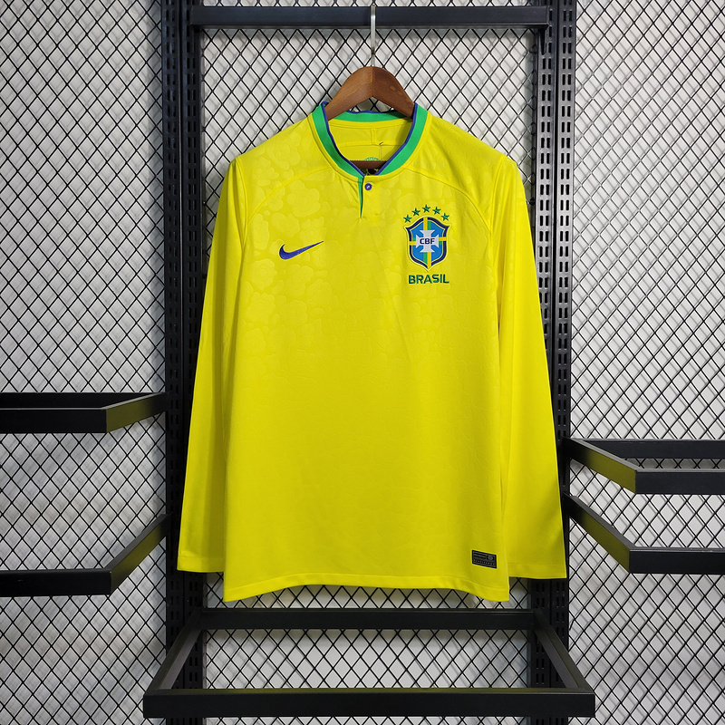 2022-23 Brazil home long-sleeved  VINI JP PAPHINHA CUNHA NAYMAR JR L.PAQUETA Football jersey