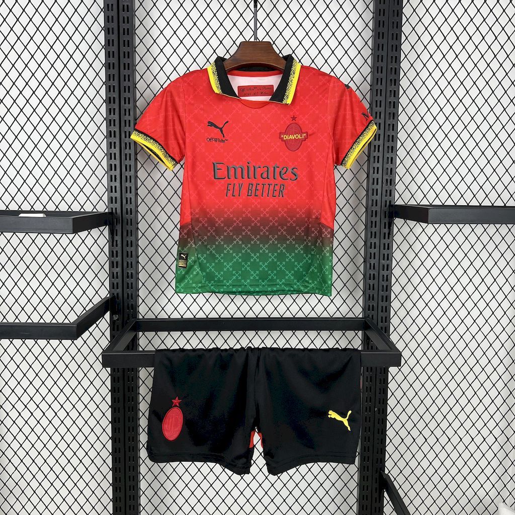 2024-25 AC Milan Co-Branded Red Edition Kids Football jersey
