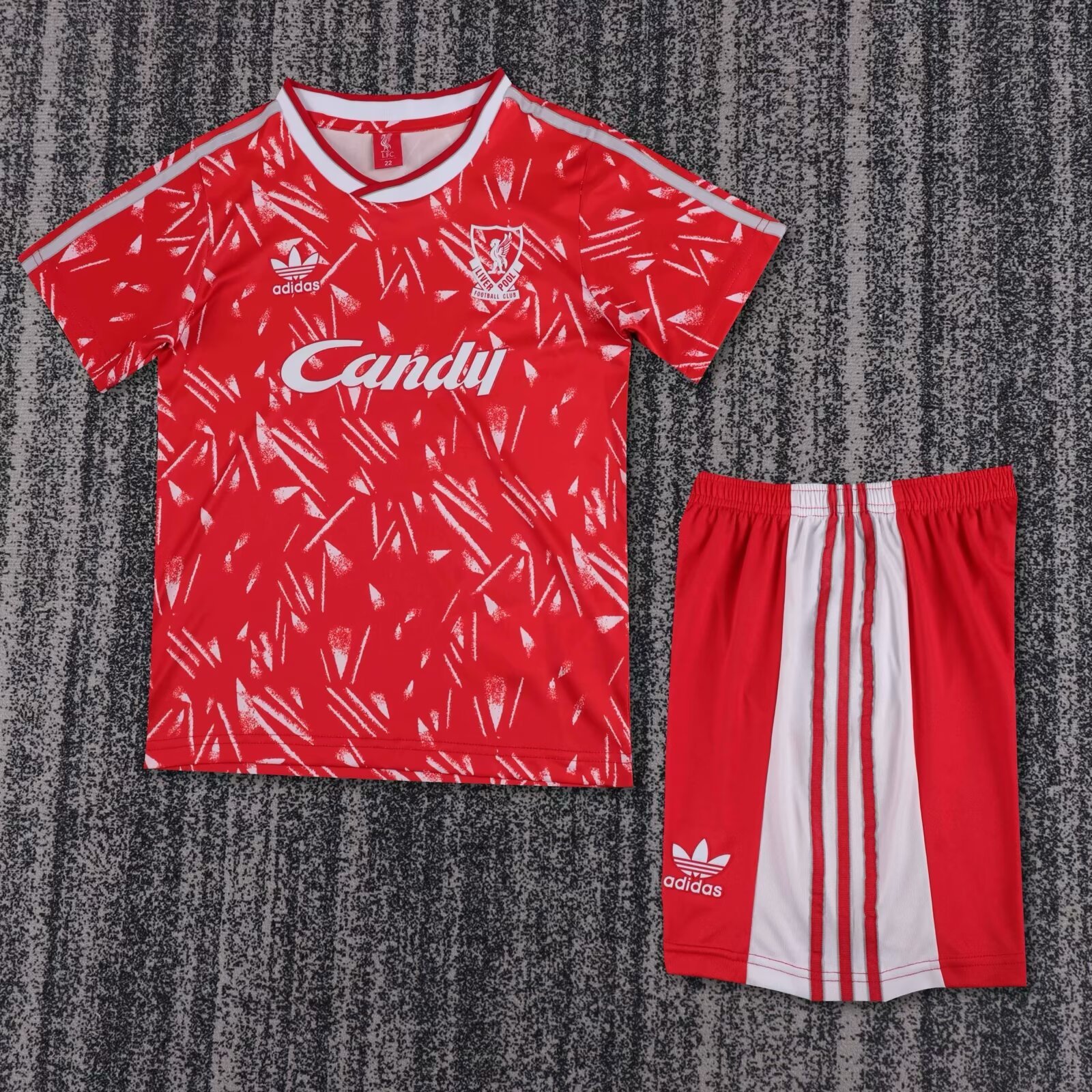 Retro kids 1989-91 Kids Liverpool Home retro Football jersey
