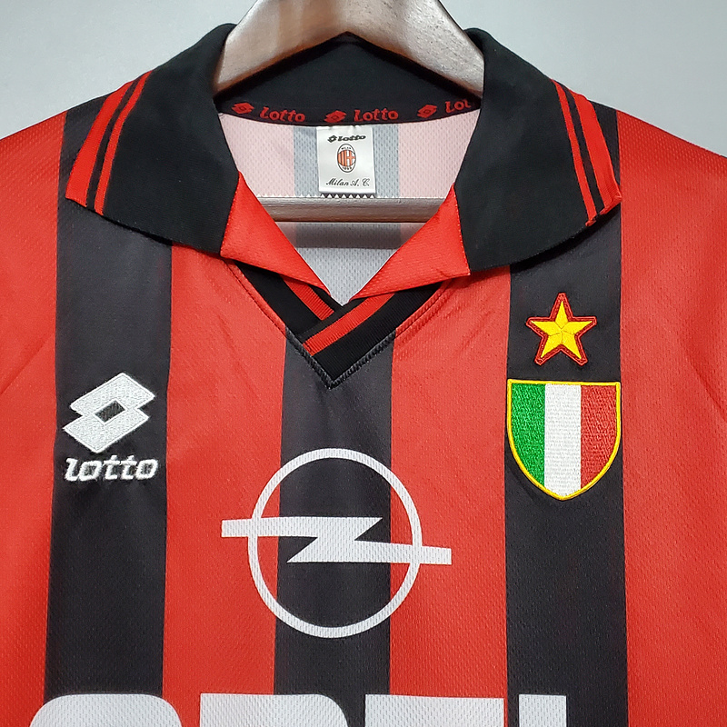 Retro 1996-97 AC Milan home Retro BAGGIO BARESI VIEIRA  ALBERTINI  Football jersey