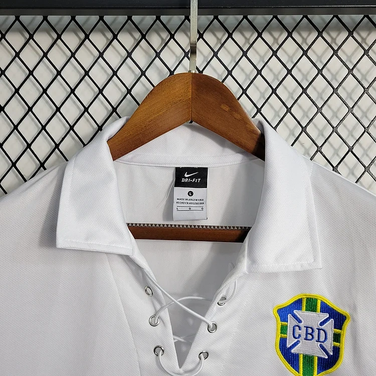 Retro 2004 Brazil retro White Football jersey