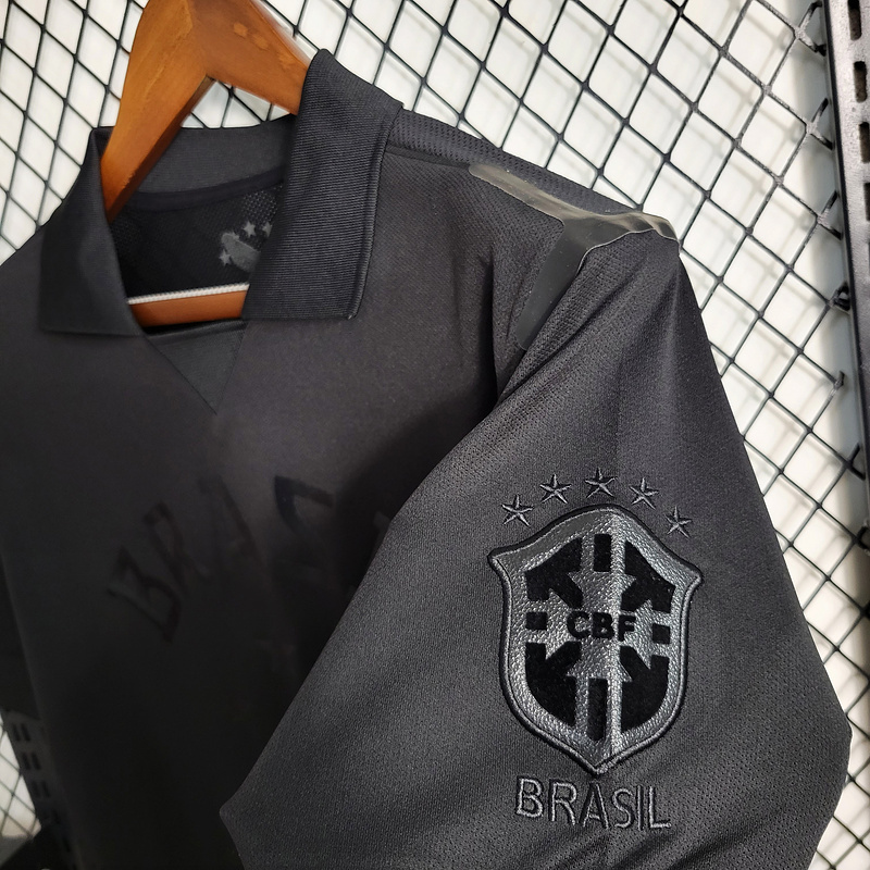 Retro 2013-14 Brazil Retro Black Football jersey