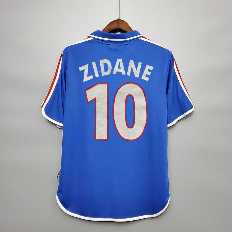 Retro 2000 France home Retro ZIDANE HENRY DJORKAEFF DESAILLY Football jersey