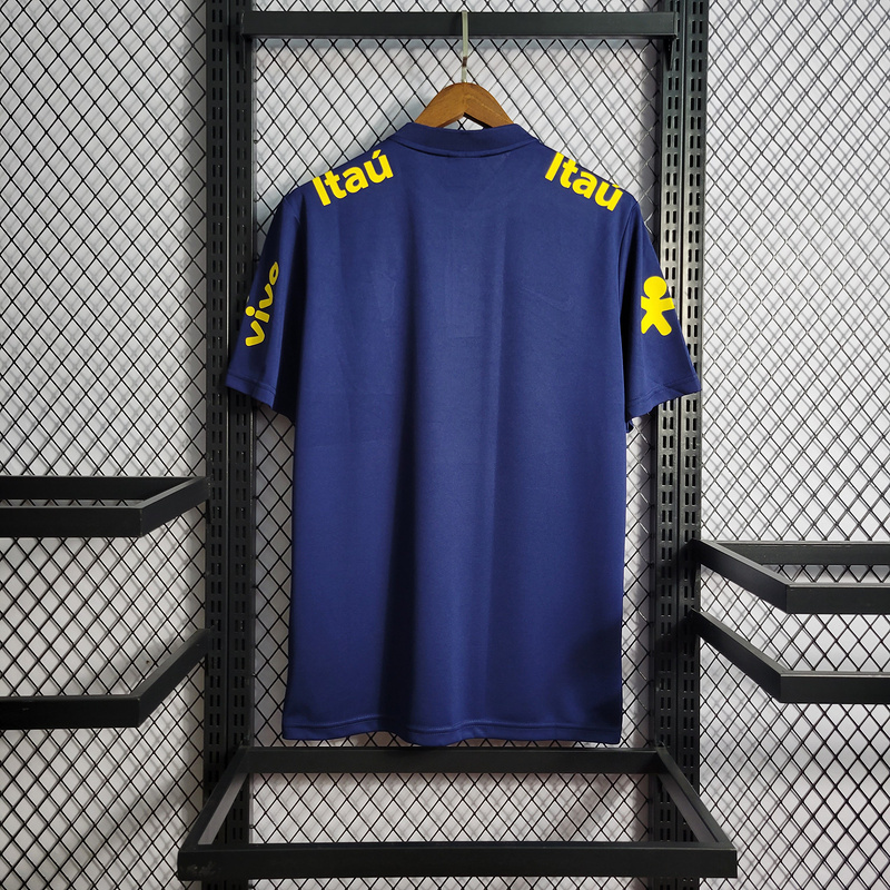 Retro Low Neck Polo Brazil Retro Royal Blue