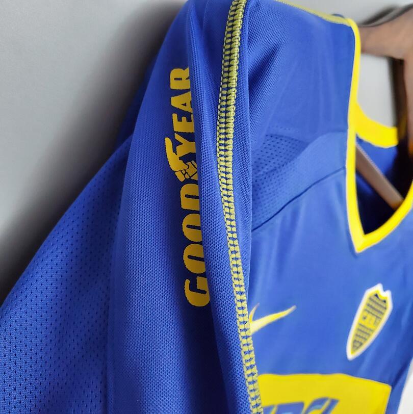 Retro 2003-04 Boca Juniors Home Retro Long sleeve Football jersey