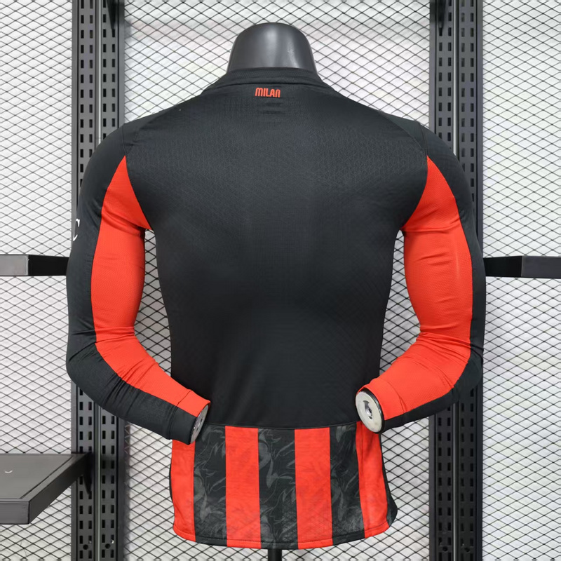 Player 2025-26 Ac Milan Home Long Sleev Football jersey