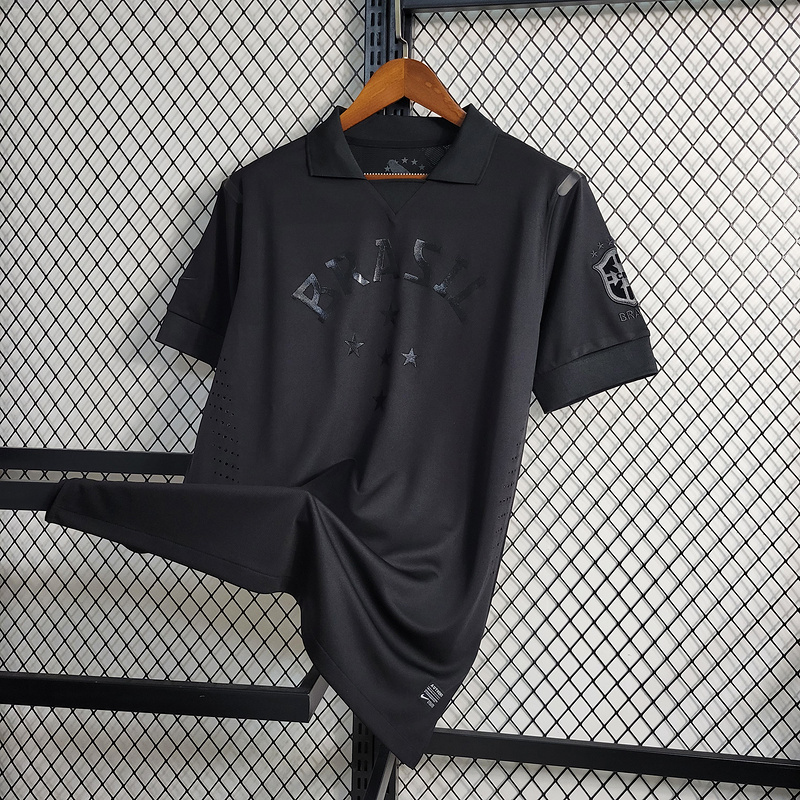 Retro 2013-14 Brazil Retro Black Football jersey