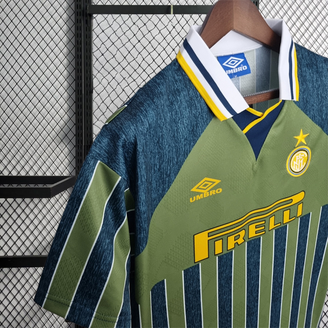 Retro 1995-96 Inter Milan Third away Retro R.CARLOS #6  Centofanti #9 Carbone #10 Football jersey