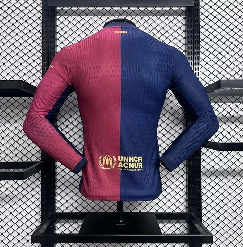 2024-25 Player Barcelona home long sleeve Football jersey