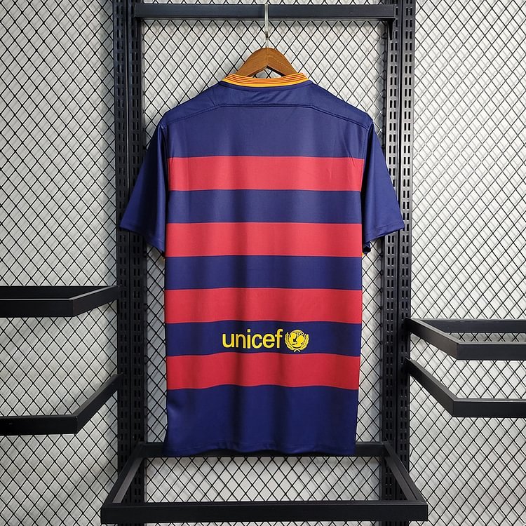 Retro 2015-16 Barcelona home Retro MESSI PIQUE XAVI A.INISTA SUAREZ NEYMAR JR Football jersey