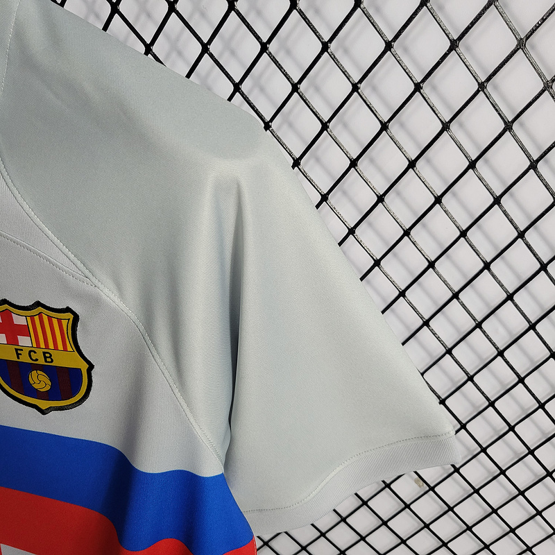 2022-23 Barcelona third away LEWANDOWSKI O.DEMBELE PEDRI PATRI JORDI ALBA Football jersey