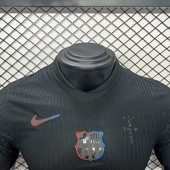 Player 2024-25 Barcelona long sleeve Stussy black Football jersey