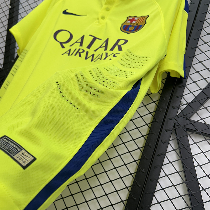 Retro 2014-15 Barcelona Third away Retro MESSI PIQUE XAVI A.INISTA PUYOL Football jersey