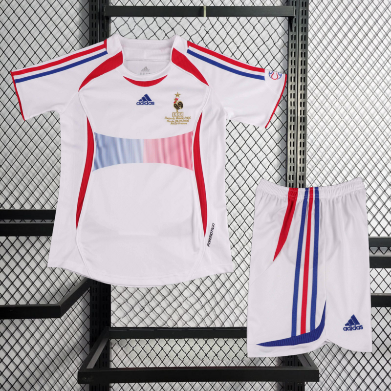 Retro KIDS 2006 kids France away Retro 10#ZIDANE HENRY VIEIRA ZIDANE SOSANNAH Football jersey
