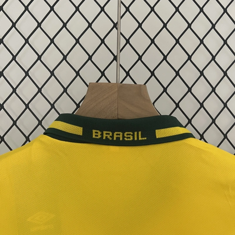 retro kids 1993-94 kids Brazil home retro football jersey