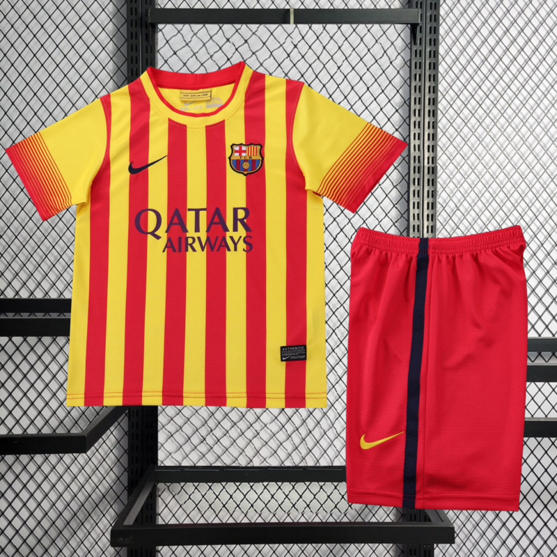 Retro KIDS 2013-14 KIDS Barcelona away Retro MESSI PIQUE XAVI A.INISTA PUYOL Football jersey