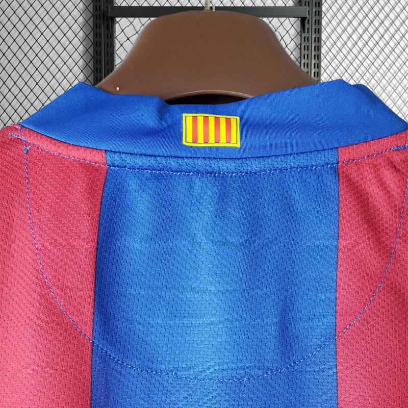Retro 2007-08 Barcelona home Retro long sleeves MESSI RONALDINHO ETO'O XAVI A.INISTA HENRY Football jersey