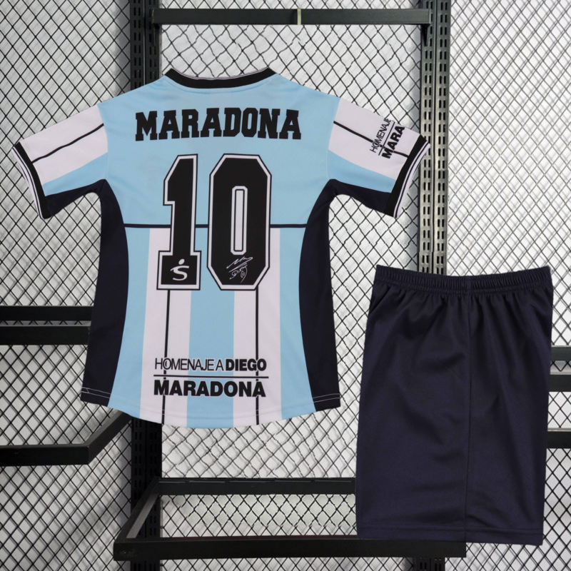Retro 2001 Argentina retro KIDS 10 Maradona Retirement Commemorative Edition Football jersey