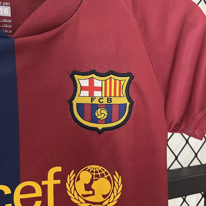 Retro Kids 2008-09 Kids Barcelona Home Retro MESSI PIQUE ETO'O XAVI A.INISTA ETO'O HENRY Football jersey