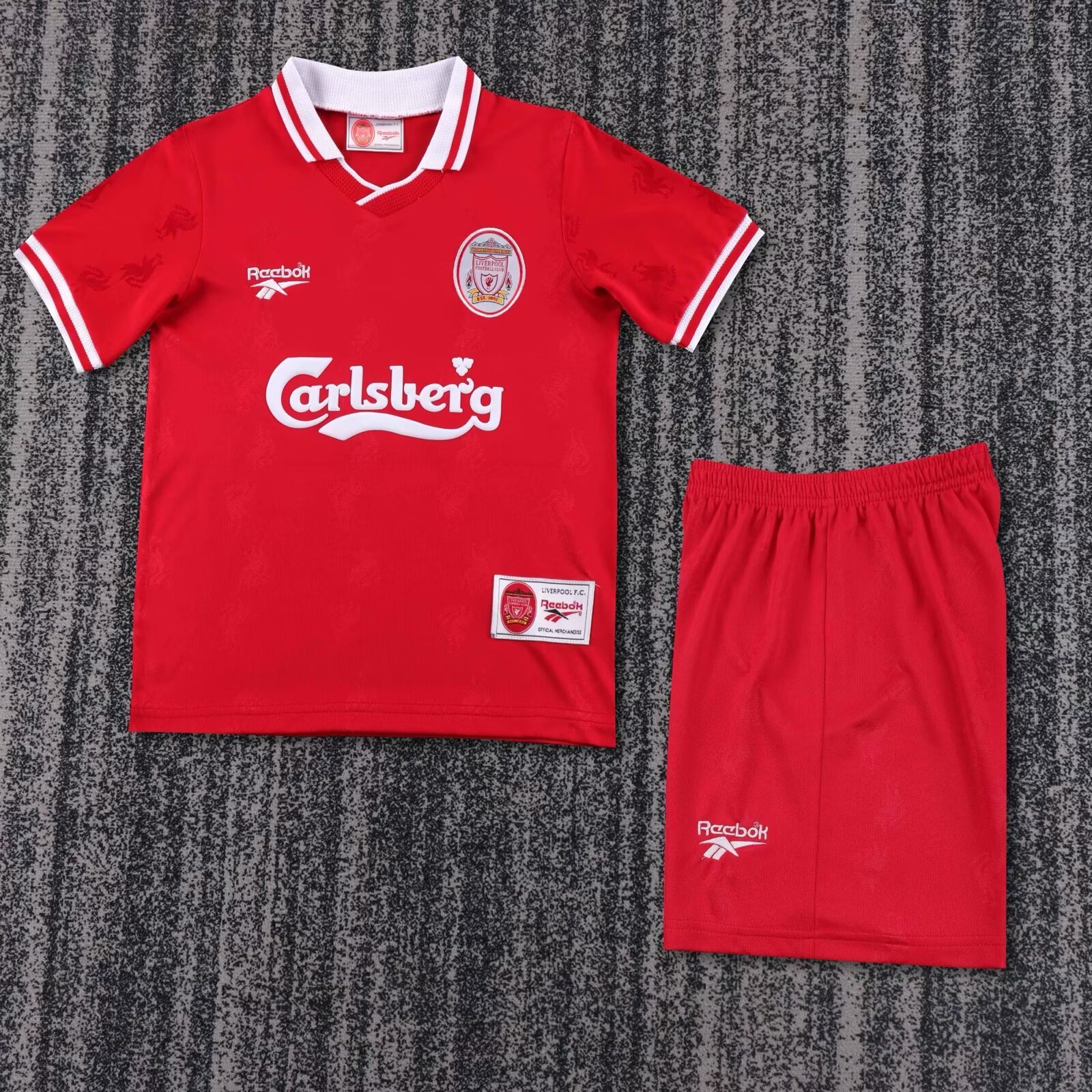 Retro kids 1996-97 Kids Liverpool Home retro Football jersey