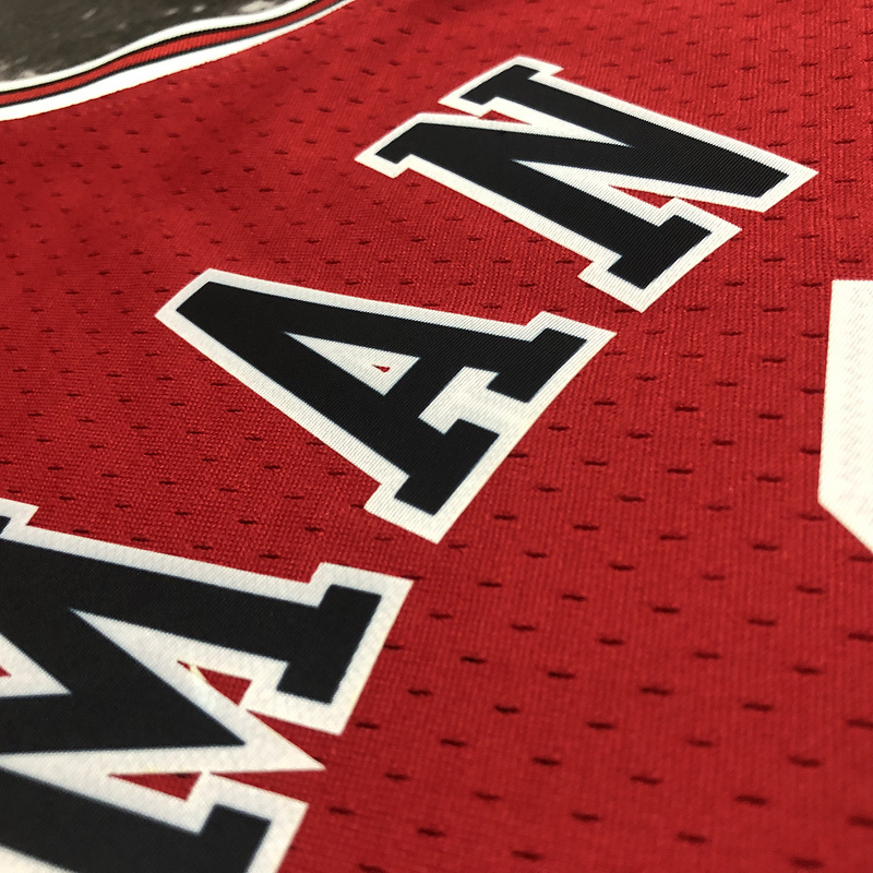 1997-98 NBA Chicago Bulls 91 RODMAN Red Basketball Jersey