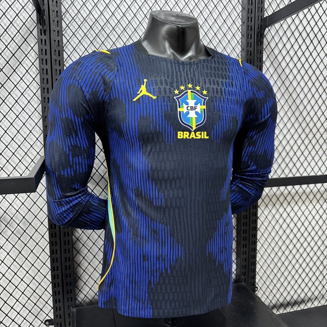 Player 2026 Brazil Away Long-Sleeve Football Jersey