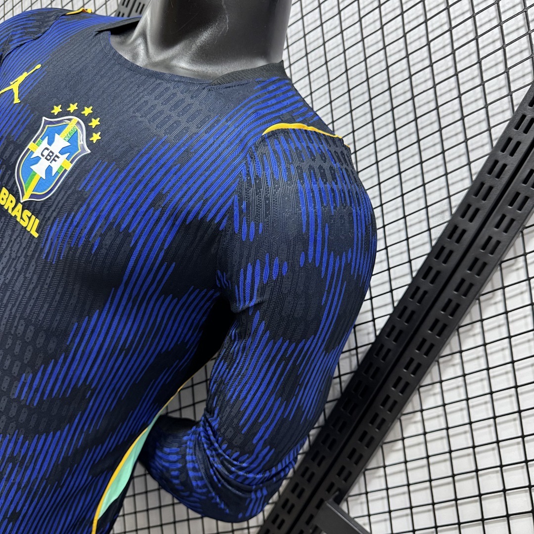 Player 2026 Brazil Away Long-Sleeve Football Jersey