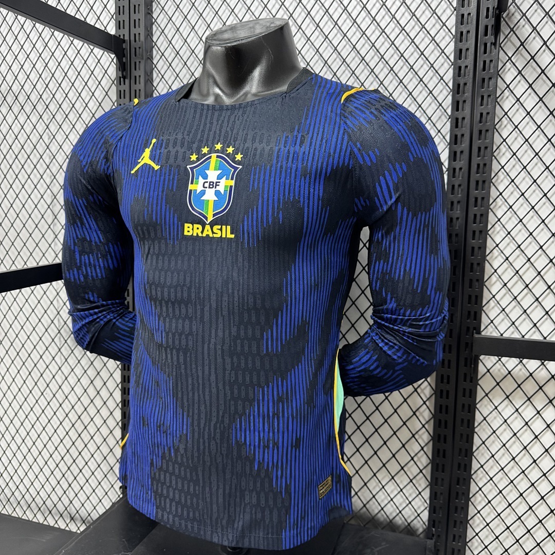 Player 2026 Brazil Away Long-Sleeve Football Jersey
