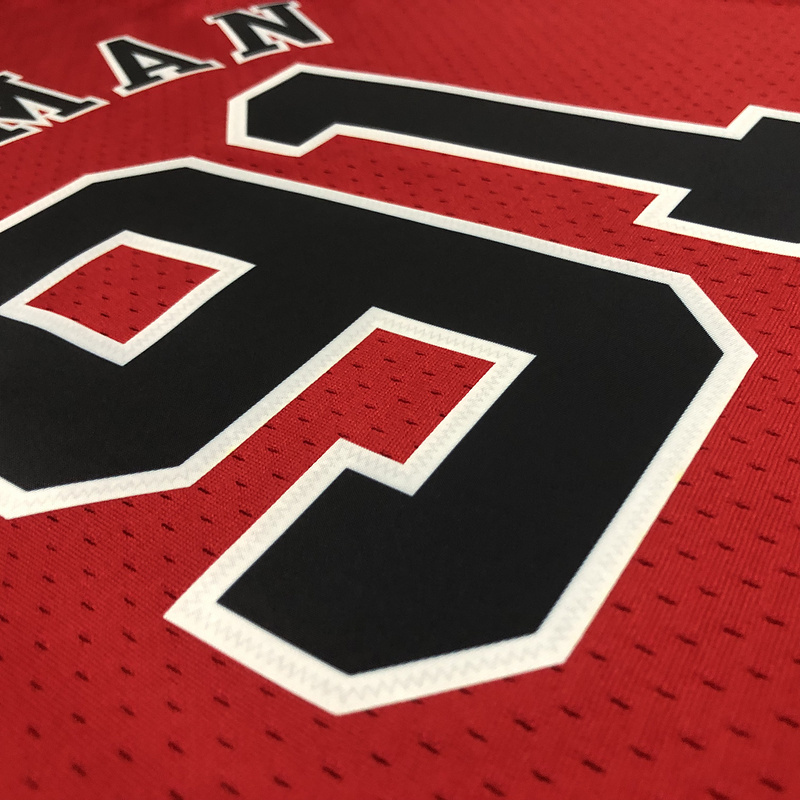 1997-98 NBA Chicago Bulls 91 RODMAN Red Basketball Jersey
