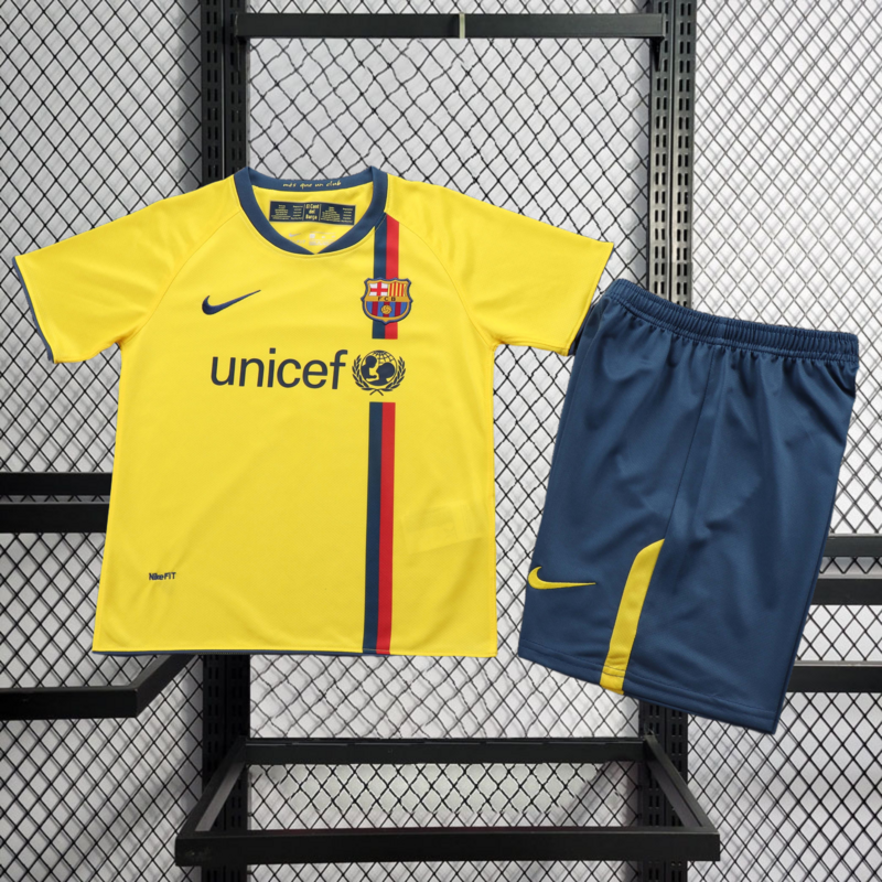 Retro Kids 2008-09 Kids Barcelona Away Retro Football jersey