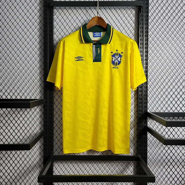 Retro 1991-93 Brazil Home Retro Football jersey