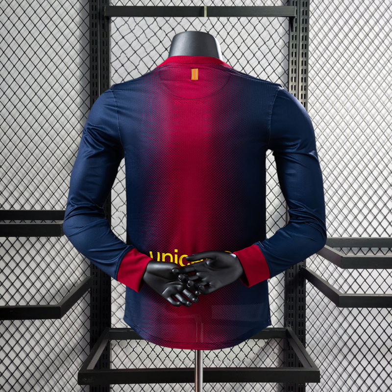 Retro Player 2012-13 Barcelona Home Retro Long sleeves Football jersey