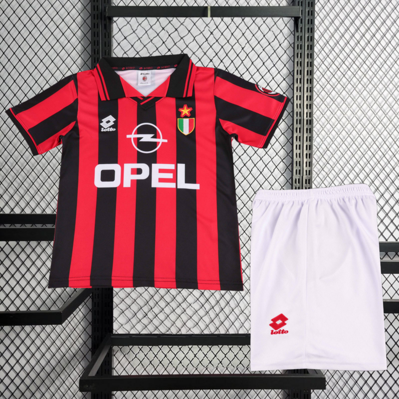 Retro KIDS 1996-97 KIDS AC Milan home Retro BAGGIO BARESI VIEIRA ALBERTINI Football jersey