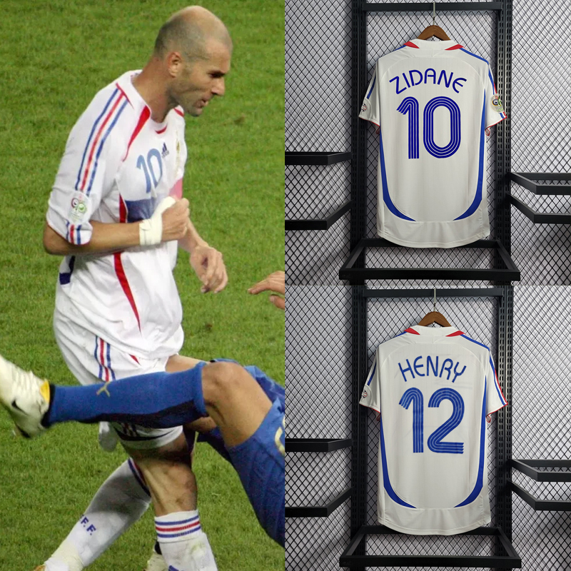 Retro 2006 France away Retro 10#ZIDANE HENRY VIEIRA ZIDANE SOSANNAH Football jersey