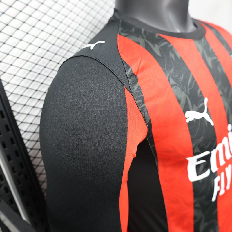 Player 2025-26 Ac Milan Home Long Sleev Football jersey