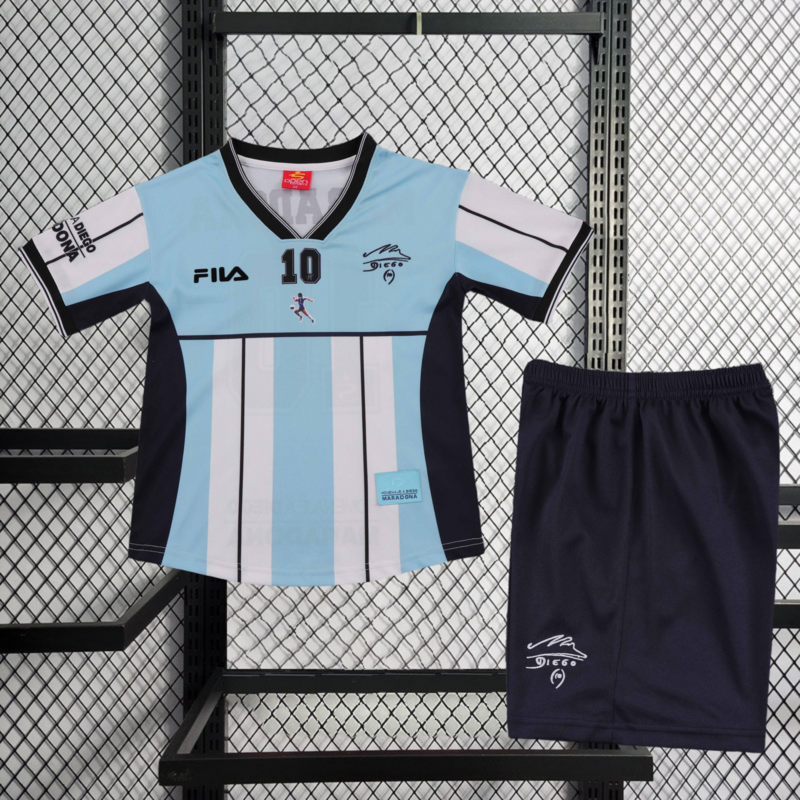 Retro 2001 Argentina retro KIDS 10 Maradona Retirement Commemorative Edition Football jersey