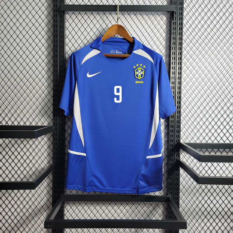 Retro 2002 Brazil away retro RONALDO R.CARLOS KAKA Ronaldinho Football jersey
