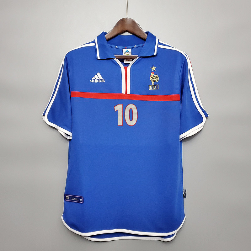 Retro 2000 France home Retro ZIDANE HENRY DJORKAEFF DESAILLY Football jersey